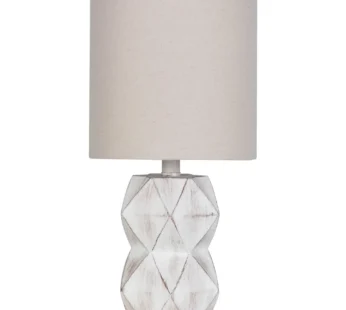 Better Homes & Gardens White Wash Faceted Faux Wood Table Lamp