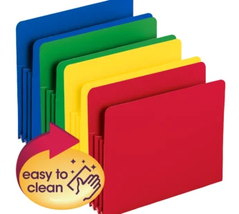 Smead Poly File Pockets 3.5″Exp Asst 4/PK Letter (73500)