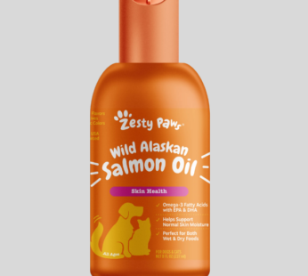 Zesty Paws Pure Wild Alaskan Salmon Oil Liquid Food Supplement for Dogs or Cats