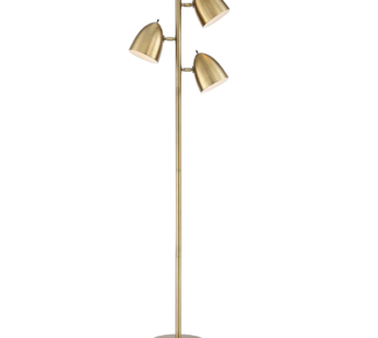 360 Lighting Mid-Century Modern Aged Brass 3-Light Tree Floor Lamp