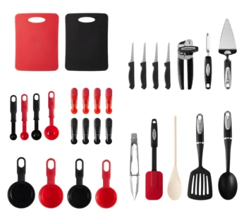 Farberware Professional 30-piece Black and Red Kitchen Tool and Gadget Starter Set