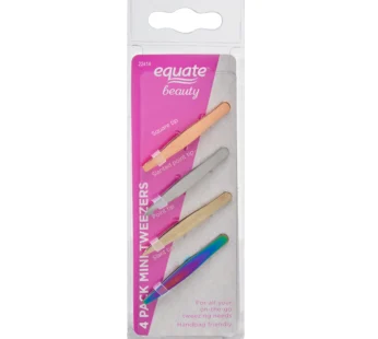 Equate Beauty Personal Care Hair Grooming Mini Tweezers Set, 4 Pieces